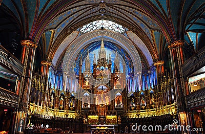 Montreal Notre-Dame Basilica Editorial Stock Photo