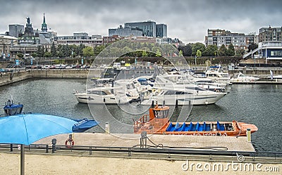 Montreal Old Port scene Editorial Stock Photo