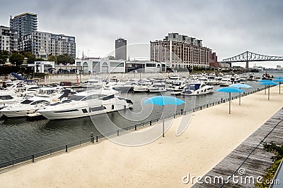 Montreal Old Port scene Editorial Stock Photo