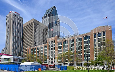 1000 de la Gauchetiere skyscraper Montreal`s tallest building Editorial Stock Photo