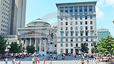 Bank of MontrÃ©al Museum, Place d`Armes, Montreal Editorial Stock Photo