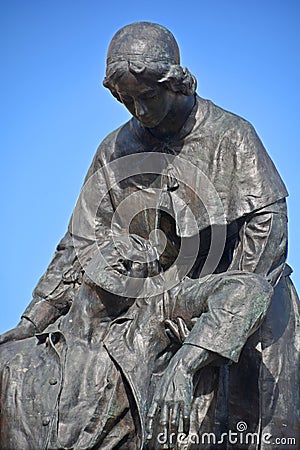 Monument to Jeanne Mance Editorial Stock Photo