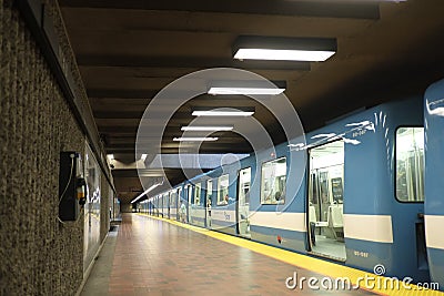 Montreal's Subway train Editorial Stock Photo