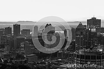 Montreal skyline, balck & white view Stock Photo