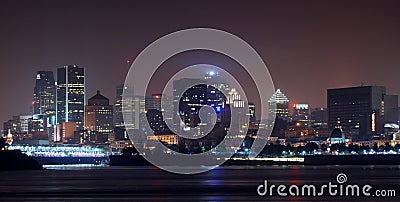 Montreal skyline at night Stock Photo