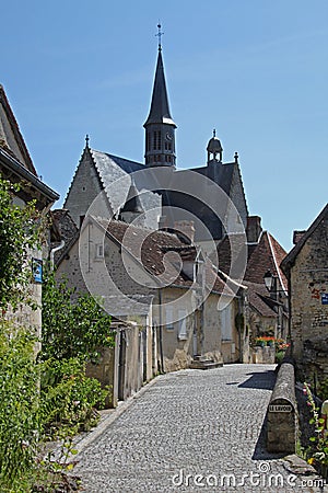 Montresor,flower display , Loire, France Stock Photo