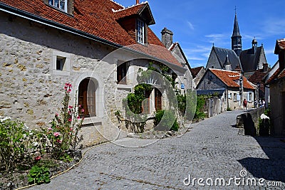 Montresor; France - july 12 2020 : the village Editorial Stock Photo