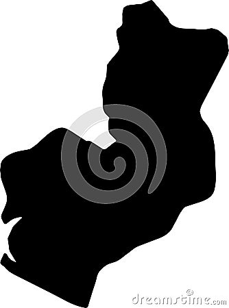 Montserrado Liberia silhouette map with transparent background Vector Illustration