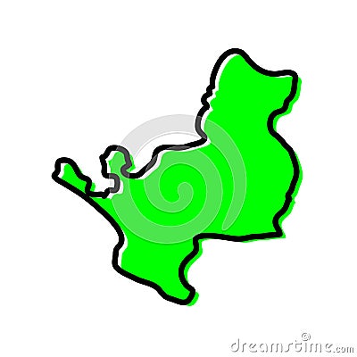 The Montserrado state of liberia country map illustration Vector Illustration