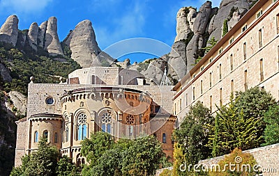 Montserrat Monastery near Barcelona, Spain Stock Photo