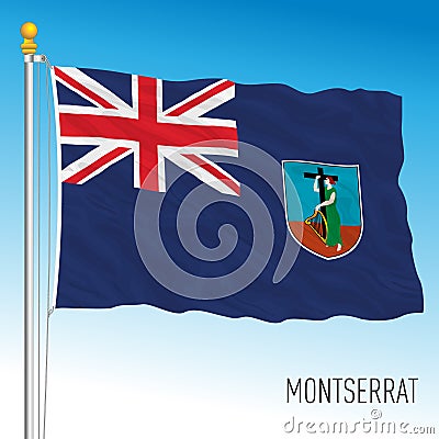 Montserrat official national flag, UK Vector Illustration