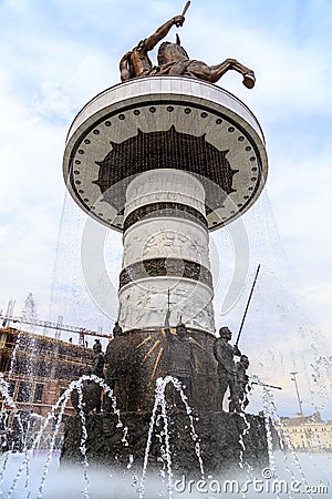 Monument of Alexander the Great, Skopje Editorial Stock Photo