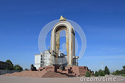 Monument of Amir Ismail Samani in Dushanbe city, Tajikistan Stock Photo