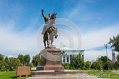 Monument Amir Timur in Tashkent, Uzbekistan. Stock Photo