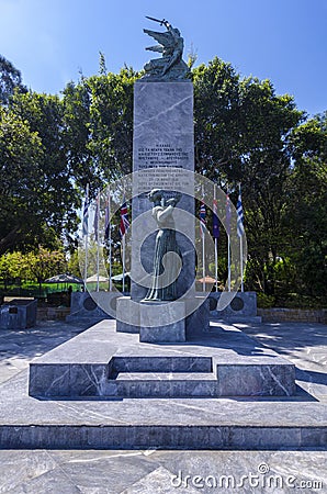 Monument of the Batlle of Crete World War 2 at Georgiadi`s park in the center of Heraklion city Stock Photo