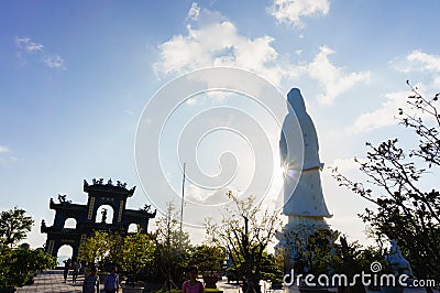 Monument of Bodhisattva on the hill, Da Nang, Viet Nam Editorial Stock Photo