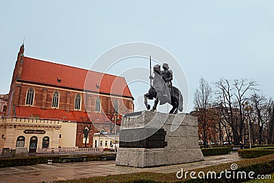 Monument of Boleslaw I the Brave in Wroclaw Editorial Stock Photo