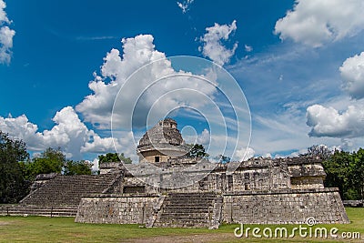 Monument of Chichen Itza snake pyramid Mexico Yucatan Stock Photo