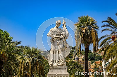 Monument commemorating the annexation of Menton by France inaugurated in 1896 Editorial Stock Photo