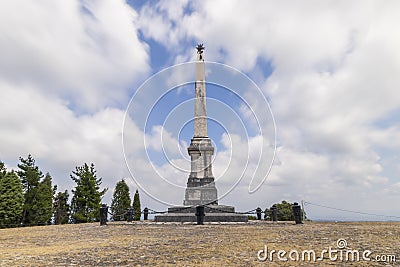 Monument commemorating war at Bussaco Stock Photo