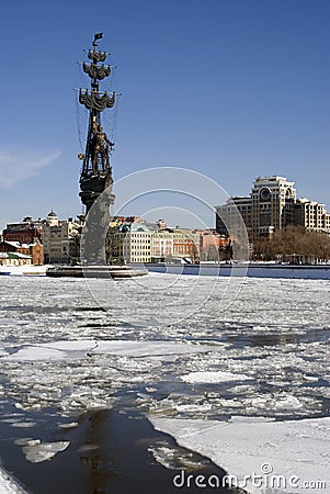 Monument In commemoration of the 300th anniversary of the Russian Navy Editorial Stock Photo