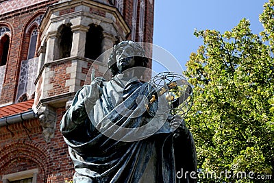 Monument of Copernicus in Torun Stock Photo