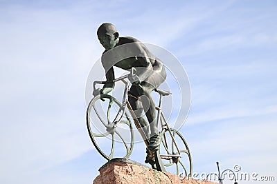 Monument dedicated to the grat cyclist Marco Pantani Editorial Stock Photo