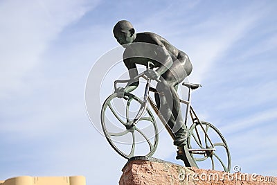 Monument dedicated to the grat cyclist Marco Pantani Editorial Stock Photo