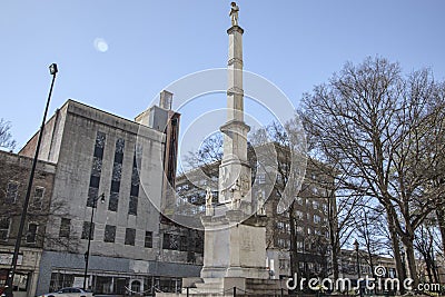 A monument downtown Augusta tall scenic soldier on top Editorial Stock Photo