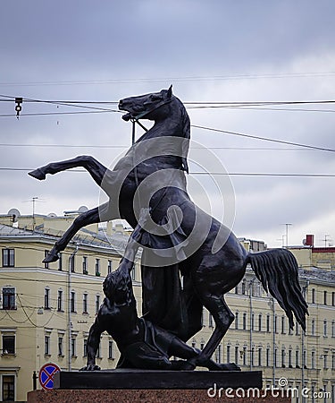 Monument at downtown in St. Petersburg, Russia Editorial Stock Photo