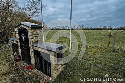 Monument for Easy Company, 101st Airborne. At brecourt Editorial Stock Photo