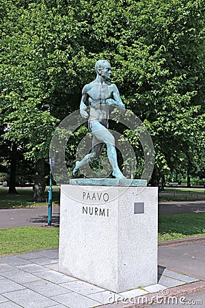 Monument Finnish runner Paavo Nurmi Editorial Stock Photo