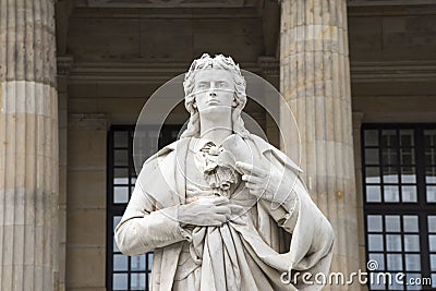 Monument Friedrich Schiller Berlin - Gendarmenmarkt Stock Photo