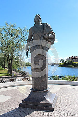 Monument of general admiral, count Fyodor Matveevich Apraksin. Stock Photo