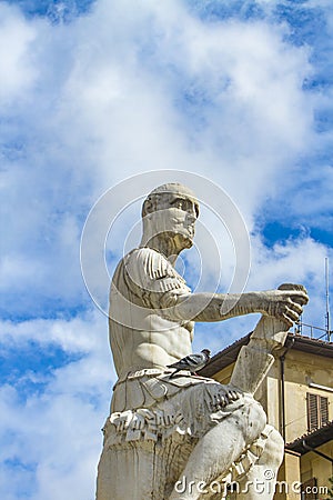 Monument of Giovanni delle Bande Nere in Florence Stock Photo