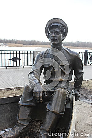 Monument girl in the boat Stock Photo