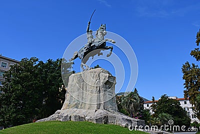 Monument of Giuseppe Garibaldi, Giardini Pubblici Public Gardens, Via Armando Diaz, La Spezia, Liguria, Italy Editorial Stock Photo