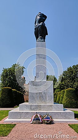 Monument of Gratitude to France in Kalemegdan park on Belgrade Fortress, Serbia Editorial Stock Photo