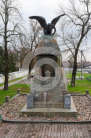 Monument in honor of victory in war of 1812, Kobrin, Belarus Editorial Stock Photo