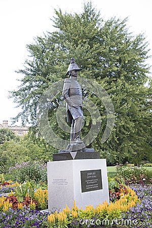 The monument honoring Lieutenant-Colonel John at Major's Hill Park overlooking the Rideau Canal in Ottawa Editorial Stock Photo