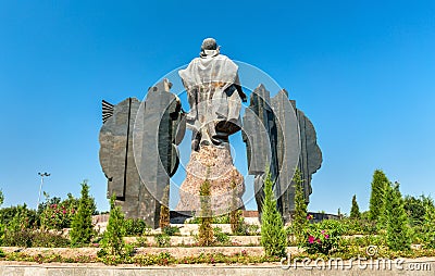 Monument of Jalal ad-Din Mingburnu in Urgench, Uzbekistan Stock Photo