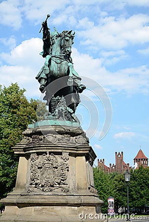 Monument of Jan III Sobieski - front view Stock Photo