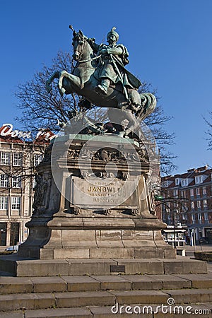 Monument of Jan III Sobieski in Gdansk Editorial Stock Photo