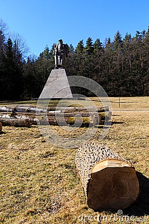 The monument of Jan Zizka from Trocnov Stock Photo