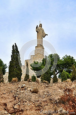 Monument Jesus in Tudela, Spain Stock Photo
