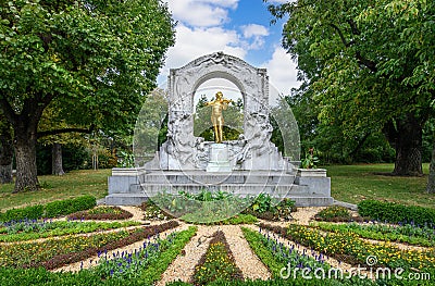 Monument of Johann Strauss in Vienna, Austria Editorial Stock Photo