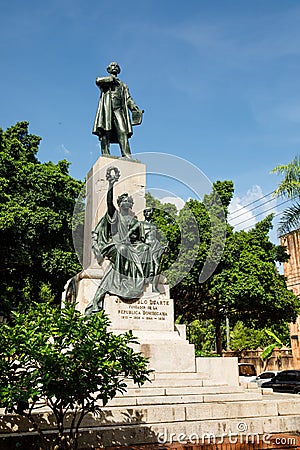 30.06.2022 Monument Juan Pablo Duarte SANTO DOMINGO, DOMINICAN REPUBLIC Colonial Zone of Santo Domingo, Editorial Stock Photo