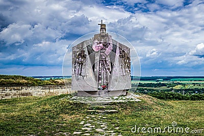 Monument in Khotyn Fortress, Ukraine Editorial Stock Photo