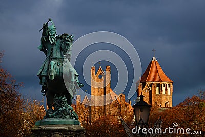 Monument of king Jan III Sobieski in Gdansk. Poland Stock Photo