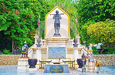 The monument of the King in the park, Bangkok, Thailand Editorial Stock Photo